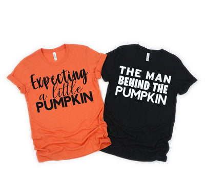 Fall Pregnancy Announcement Shirts , Pumpkin Pregnancy Announcement Shirts For Mom Dad To Be , Pumpkin Baby Announcing Shirts For Fall - SweetTeez LLC