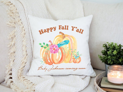 Fall Pregnancy Announcement Throw Pillow | personalized - SweetTeez LLC