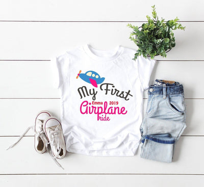 First airplane Ride Shirt , Shirt For first Airplane ride , personalized first airplane ride Shirt , first airplane trip shirt for kids - SweetTeez LLC