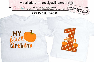 First Birthday Shirt - Personalized First Birthday Shirt - Pumpkin Birthday Shirt - Pumpkin Shirt - Personalized Pumpkin Birthday Shirt - SweetTeez LLC