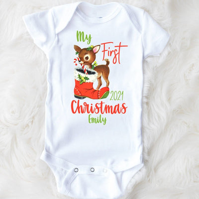 first christmas baby, first christmas baby girl outfit, my first christmas baby girl, christmas gift for baby girl - SweetTeez LLC