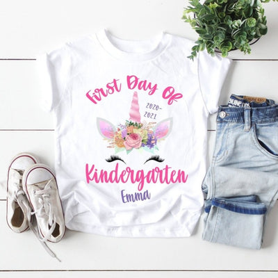 First Day Of Kindergarten Shirt , First Day Of Kindergarten Shirt for Girl , Personalized First Day Of Kindergarten Shirt , Back To School - SweetTeez LLC