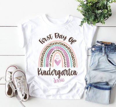 First Day Of Kindergarten Shirt For Girl | Personalized with name - SweetTeez LLC