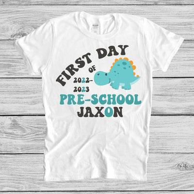 First Day Of Preschool Shirt | Personalized Dinosaur Tshirt - SweetTeez LLC