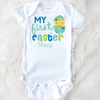 First Easter Shirt , Personalized First Easter Shirt , First Easter Shirt Baby Boy , Personalized 1st Easter Shirt For Boy - SweetTeez LLC