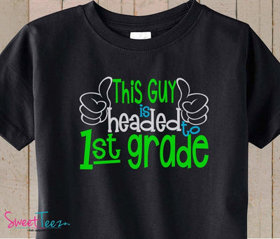 First Grade Shirt Hip Shirt Boy  Black tshirt Kids Hip Back to School Shirt 1st Grade Thumbs - SweetTeez LLC