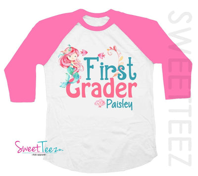 First Grade Shirt , Personalized First Grade Shirt , First Grade Shirt For Girls , Mermaid Shirt , 1st Grade Shirt , Shirt For 1st Grade - SweetTeez LLC