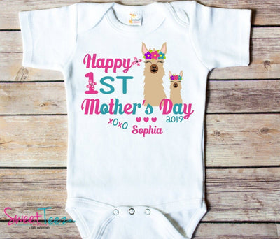 First Mother's Day Gift , First Mother's Day Gift From Daughter , Personalized First Mother's Day Gift , Llama Shirt , 1st Mother's Day top - SweetTeez LLC