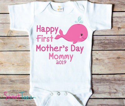 First Mothers Day Shirt , first mothers day gift , whale shirt for baby - SweetTeez LLC