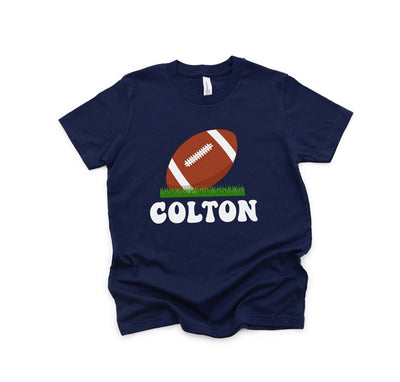 Football Shirt, Personalized Football Shirt, Football Tshirt, Shirts For Boys, Navy Tshirt, Gift For a Toddler Boy - SweetTeez LLC