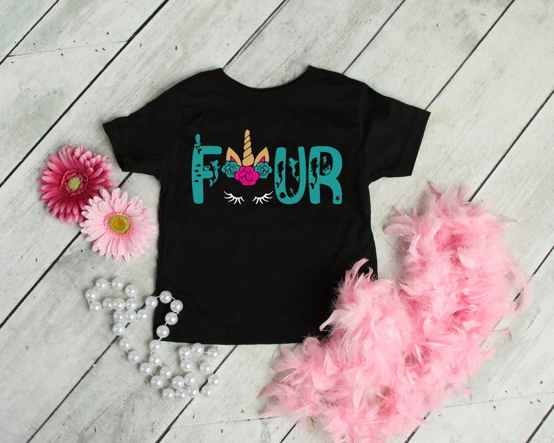 4th birthday fashion girl shirt