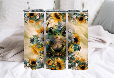 Frog Tumbler, Gift For Her, Sunflower Tumbler, Frog Mug, Birthday Gift For Her, Sunflower Gifts - SweetTeez LLC