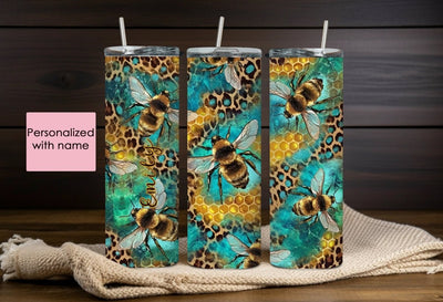 Gift For Girl, Personalized Tumbler, 20oz Tumbler, Gift For Her, Personalized Bee Tumbler, Birthday Gift, Bee Gift - SweetTeez LLC