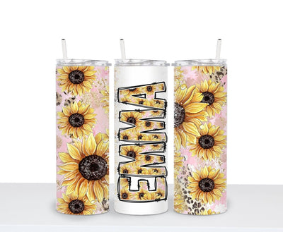 Gift For Girl, Personalized Tumbler, 20oz Tumbler, Gift For Her, Personalized Sunflower Tumbler, Birthday Gift - SweetTeez LLC