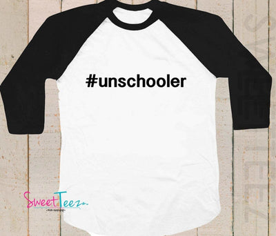Homeschool Shirt Unschool Shirt Black Pink Raglan Toddler Youth Shirt - SweetTeez LLC