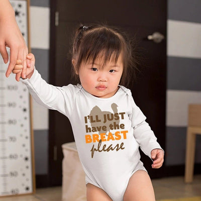 I'll Just Have The Breast Please bodysuit Breastfeeding Outfit Thanksgiving turkey one-piece - SweetTeez LLC