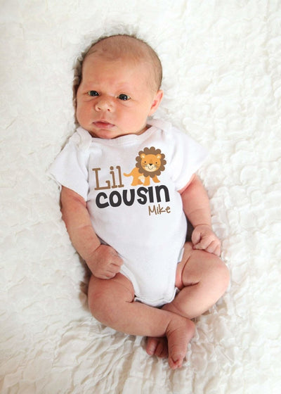 Little Cousin shirt , personalized little cousin shirt , little cousin outfit baby , baby little cousin shirt , lion shirt for cousin - SweetTeez LLC