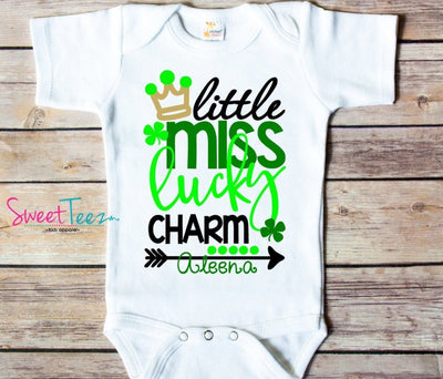 Little Miss Lucky Charm Shirt St Patrick's day Shirt Lucky clover Girl Personalized  Shirt - SweetTeez LLC