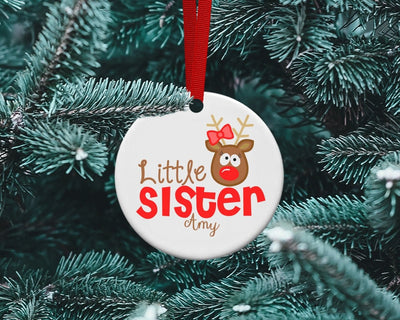 Little sister ornament | personalized - SweetTeez LLC