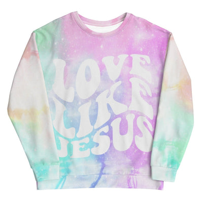 love like jesus sweatshirt- pastel tie dye print - SweetTeez LLC