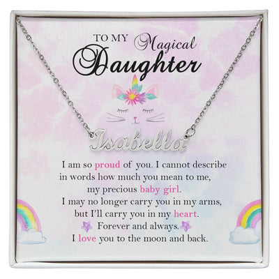 Magical Daughter | Personalized Name Necklace | Rainbow Unicorn - SweetTeez LLC