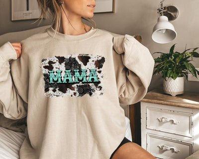 Mama Cow Print Sweatshirt • Cow Print Shirts For Mom - SweetTeez LLC