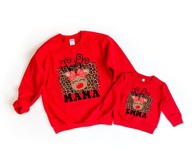mama & me Christmas reindeer sweatshirts | personalized with name - SweetTeez LLC