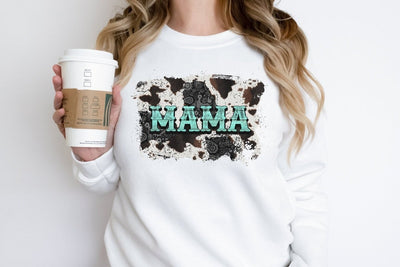 Mama SHirt, Mama Sweater, Mama Sweatshirt, Mama Cow Print, Country Shirts, Country SweatShirt , Gift For Mom, Western Shirt, Womens fashion - SweetTeez LLC