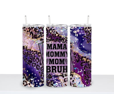Mama Tumbler, Mom Gift, Leopard Tumbler, Gift For Mom, Floral Cup, Mom Cup, Mama Gifts, Purple Tumbler - SweetTeez LLC