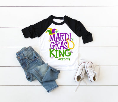 Mardi Gras Shirt , Personalized Mardi Gras Shirt , Mardi Gras Shirt For Boys , Mardi Gras King Shirt ,Personalized Mardi Gras Outfit Boys - SweetTeez LLC