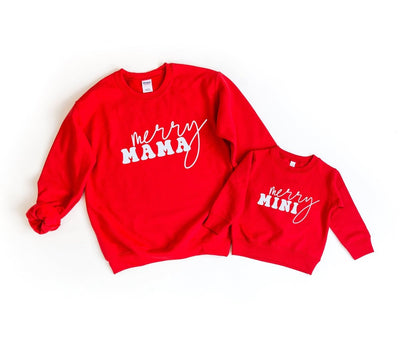 merry mama merry mini matching christmas sweatshirts | Mommy & Me - SweetTeez LLC