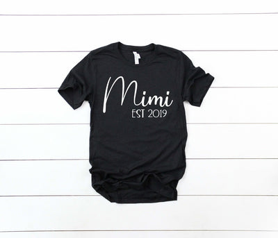 Mimi Shirt , Mimi Pregnancy Announcement Shirt , Pregnancy Announcement For Mimi , Grandma Shirt , Grandma Est Shirt , Gift For Mimi - SweetTeez LLC