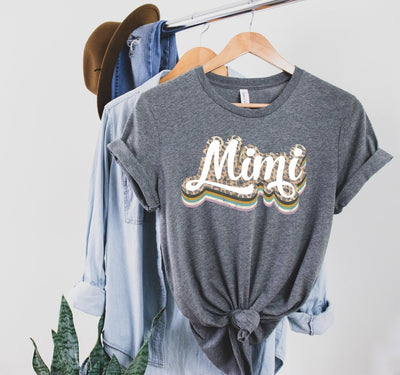 Mimi shirt , Retro Mimi Shirt , Leopard Mimi Shirt , Graphic Tee , Grandma tee , Gift For Mimi - SweetTeez LLC