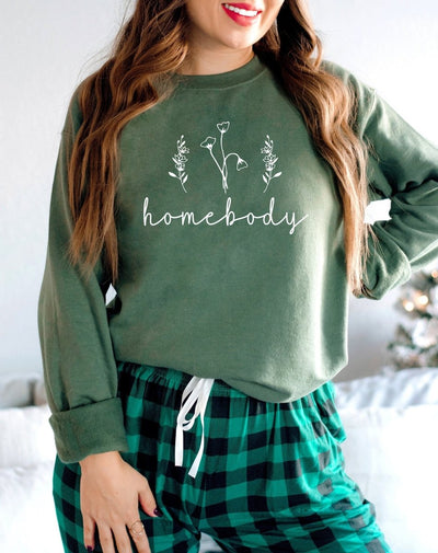 Minimalist Sweatshirt, Minimalist Shirt, Homebody Shirt, Womens Clothing, Trendy Sweatshirt, Gift For Her, Flower Sweatshirt - SweetTeez LLC