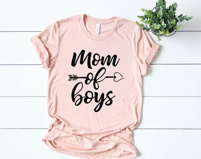 Mom Of Boys Shirt, Shirt For Mom Of Boys , Boy Mom Shirt , Pink Mom Shirt , Crew Neck Shirt , Mom Of Boys t shirt , Gift For Mom - SweetTeez LLC