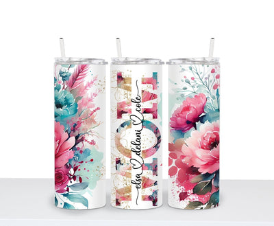 Mother's Day Gift, Mom Gift, Personalized Tumbler, Gift For Mom, Floral Tumbler, Mom Cup, Mama Gifts - SweetTeez LLC