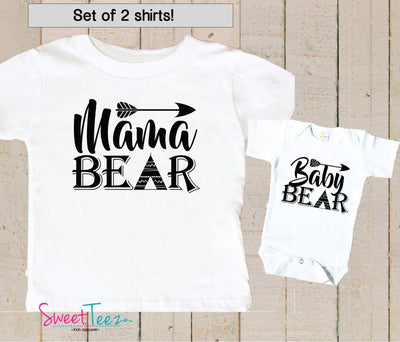 Mother's Day Gift Shirt Set Mama Bear Baby Bear Shirt SET Kids Shirts bodysuit SET Mom Baby shirt Girl Boy - SweetTeez LLC