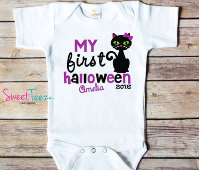 My First Halloween Outfit - First Halloween Outfit - First Halloween Outfit Girl - First Halloween Shirt - My First Halloween Shirt - Cat - SweetTeez LLC