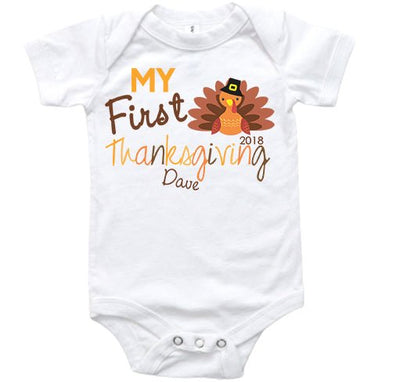 My First Thanksgiving bodysuit | personalized - SweetTeez LLC