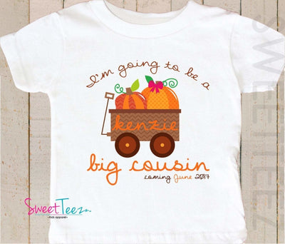 Personalized Big Cousin Shirt , Pumpkin Big Cousin Shirt , Pumpkin Pregnancy Announcement Shirt For Cousin , Big Cousin To be Shirt - SweetTeez LLC