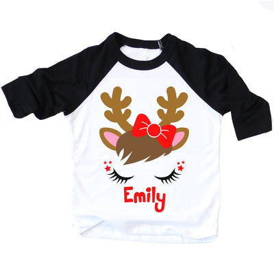Personalized Christmas Shirts Girls Reindeer Shirt Children - SweetTeez LLC