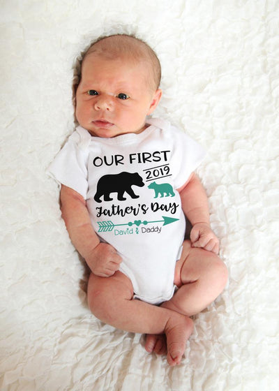 Personalized First Fathers Day Shirt - Baby Bear - SweetTeez LLC