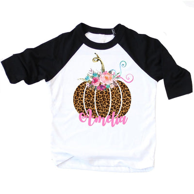 Personalized Leopard Pumpkin Shirt - SweetTeez LLC