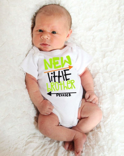 Personalized Little Brother Shirt , Personalized Little Brother shirt For Baby , Little Brother Bodysuit , Personalized Little Brother - SweetTeez LLC