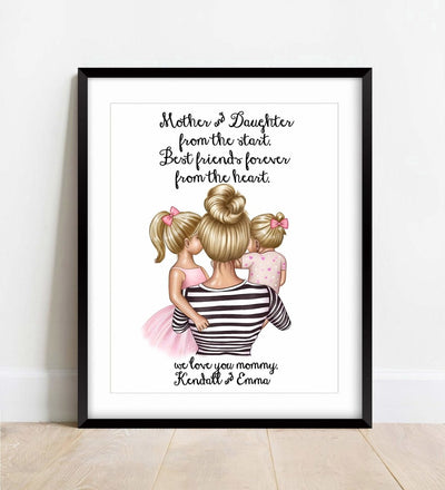 Personalized Mother's Day Print for Mom Of Girls - SweetTeez LLC
