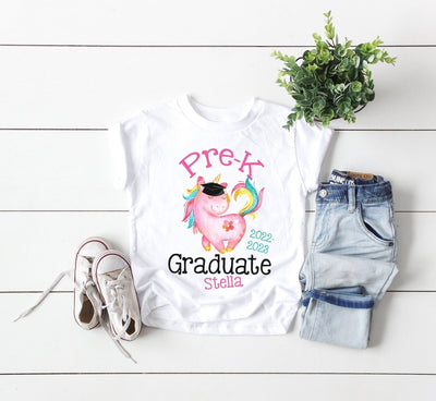 Pre-K Graduation Shirt, Pre K Graduation Shirt, Personalized Shirt, Unicorn Shirt For Kids , Preschool Graduation Gift - SweetTeez LLC