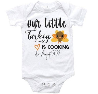 pregnancy announcement to husband , thanksgiving pregnancy announcement, turkey pregnancy announcement shirt, pregnancy announcement top - SweetTeez LLC