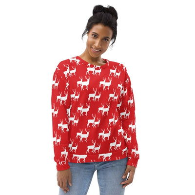 Red Christmas Sweatshirt Reindeer - SweetTeez LLC