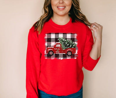 red christmas truck sweater | women - SweetTeez LLC