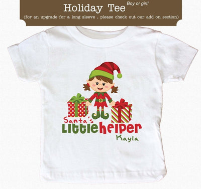 Santa's Little Helper Shirt Personalized Christmas Elf  Shirt - SweetTeez LLC